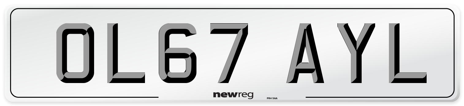 OL67 AYL Number Plate from New Reg